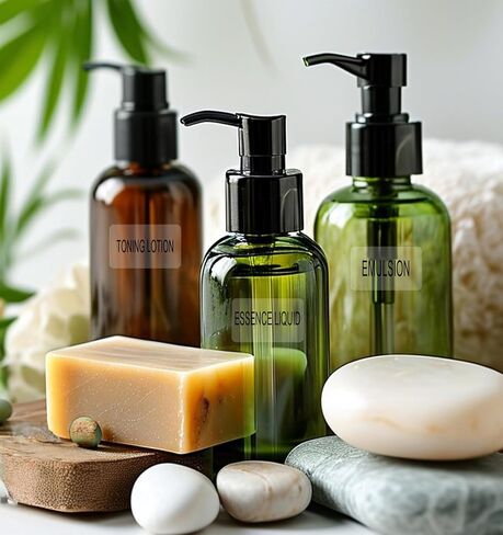 180 قطعة من ملصقات الحمام، 6 ورقات مقاومة للماء لزجاجات بحجم السفر، ملصق الحمام لتنظيم الملصقات الشفافة لبرطمانات مستحضرات التجميل، والزجاجات القابلة لإعادة الملء، وكريم اللوشن، وغسول الجسم، والشامبو (1 بوصة × 0.4 بوصة) in Kuwait