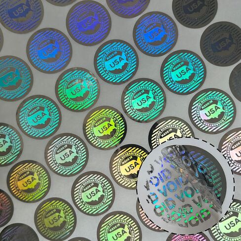 380pcs Hologram Tamer Proof Stickers Genuine high Security Warranty Void Seal Made in USA American Manufacturer Labels(0.8inch Silver) in Saudi Arabia
