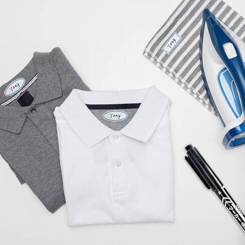 128 قطعة قابلة للكتابة على بطاقات الأسماء للملابس، ملصقات قماشية لمنزل التمريض والرعاية النهارية، آمنة للاستخدام في الغسالة والمجفف in Kuwait