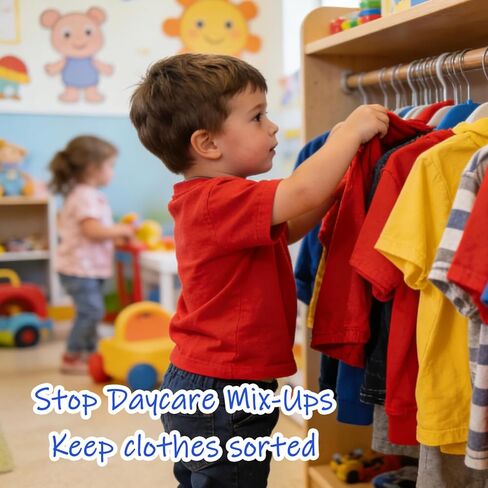 128 قطعة قابلة للكتابة على بطاقات الأسماء للملابس، ملصقات قماشية لمنزل التمريض والرعاية النهارية، آمنة للاستخدام في الغسالة والمجفف in Kuwait