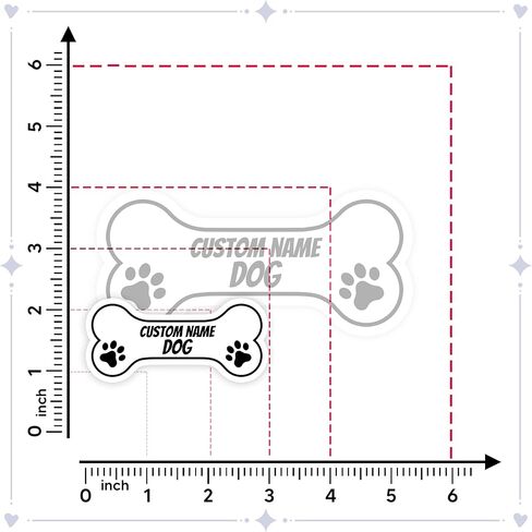 ملصقات اسم الكلب المخصصة، ملصقات اسم مخصص - ملصقات مخصصة للحيوانات الأليفة مع اسم الكلب - هدية فريدة لمحبي الكلاب - ملصق اسم قابل للتخصيص لأجهزة الكمبيوتر المحمولة وزجاجات المياه والمجلات in Kuwait