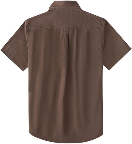 قمصان Dubinik® الرجالية بأكمام قصيرة وأزرار سفلية، قميص عمل للرجال بجيبين من القطن العتيق وأزرار علوية مريحة غير رسمية in Kuwait