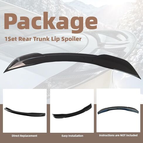 Rear Spoiler Trunk Wing for Honda Civic Sedan 11th Gen 2022 2023 2024 2025 Rear Tail Trunk Spoiler Wing Lip Glossy Black in Kuwait