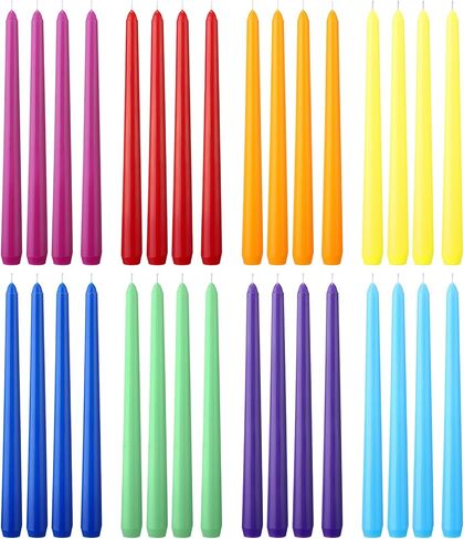 MTLEE 16 Pcs Long Taper Candlestick Bulk 10 Inch Colorful Tapered Candle Smokeless Unscented Candlestick Paraffin Wax with Cotton Wick for Dinner Wedding Party Church Home Decor (Macaron) in Saudi Arabia