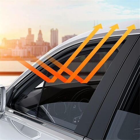 مظلات نافذة السيارة الجانبية لسيارة فولفو XC90 2014-2024، مظلة أمامية وخلفية للشمس قابلة للتنفس للأشعة فوق البنفسجية وشاشة الخصوصية تقلل من الوهج، نافذة خلفية B/2 in Saudi Arabia