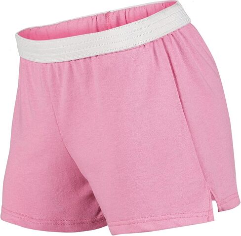 Soffe Women's Authentic Cheer Active Shorts - Comfortable Cotton Blend, for Gym, Dance, Elastic Waistband, Soft Fabric, Washed Pink, Small in Saudi Arabia