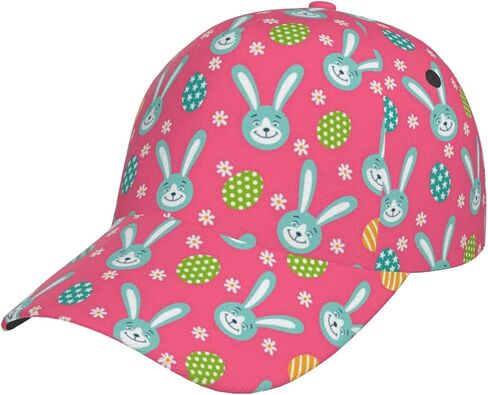 Cute Funny Easter Bunny and Easter Eggs Baseball Cap for Men Women Adjustable Easter Holiday Snapback Baseball Hats in Kuwait