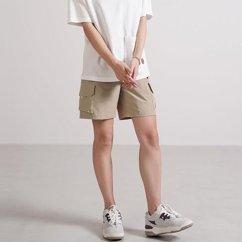 Hewlshawn Women's Shorts Hiking Cargo Pants with Pockets Athletic Casual Elastic Waist Bermuda Streetwear Shorts for Summer in Saudi Arabia