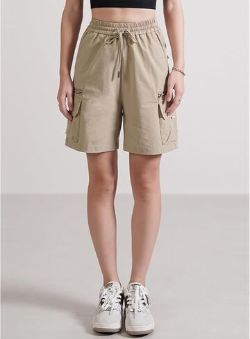 Hewlshawn Women's Shorts Hiking Cargo Pants with Pockets Athletic Casual Elastic Waist Bermuda Streetwear Shorts for Summer in Saudi Arabia
