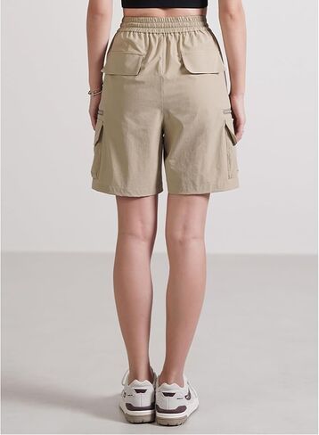 Hewlshawn Women's Shorts Hiking Cargo Pants with Pockets Athletic Casual Elastic Waist Bermuda Streetwear Shorts for Summer in Saudi Arabia