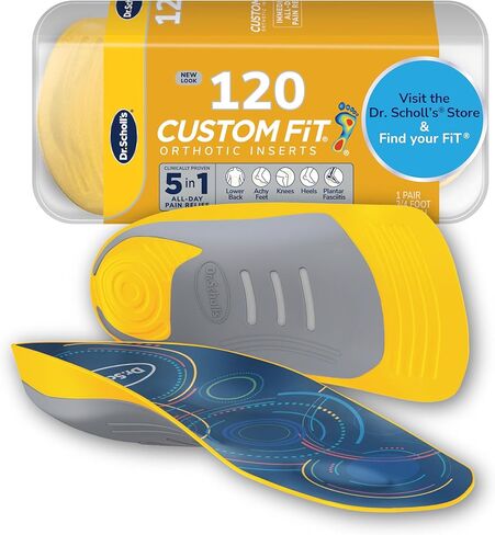 Dr. Scholl’s Custom Fit Orthotics 3/4 Length Inserts CF 120, 5-in-1 All-Day Pain Relief for Feet, Lower Back, Knees, Heel & Plantar Fasciitis, Arch Support Shoe Insoles for Men Women, FSA HSA Eligible in Kuwait