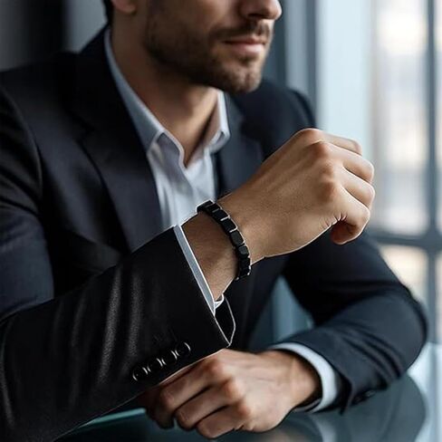 2026 New Bracelet Men, Natural Hematite Beads Mens Jewelry, Minimalist Style Hematite Bracelet, Naturally Support T-Levels, Nhance Mental Clarity & Focus in Kuwait