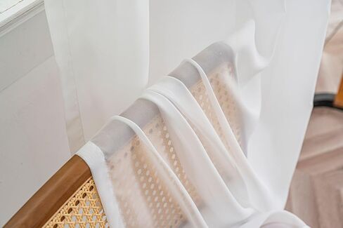 Ivory Sheer Curtains 90 Inches Long, Grommet Semi-Transparent Light Filtering Panels, Soft Polyester Drapes for Living Room Bedroom Dining Room, Privacy Sheer Curtain Panels, 50" W, 2 Pack in Saudi Arabia