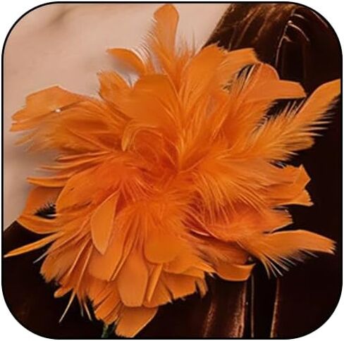 Feather Flower Large Brooch Lapel Pins for Women Elegant Fluffy Feather Brooch Pin Wedding Party Dance Banquet Accessories in Saudi Arabia