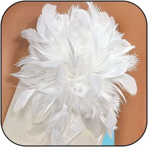Feather Flower Large Brooch Lapel Pins for Women Elegant Fluffy Feather Brooch Pin Wedding Party Dance Banquet Accessories in Saudi Arabia