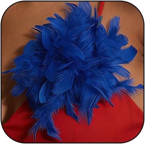 Feather Flower Large Brooch Lapel Pins for Women Elegant Fluffy Feather Brooch Pin Wedding Party Dance Banquet Accessories in Saudi Arabia