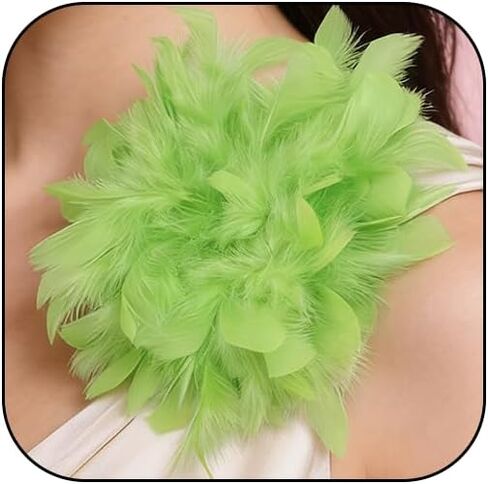 Feather Flower Large Brooch Lapel Pins for Women Elegant Fluffy Feather Brooch Pin Wedding Party Dance Banquet Accessories in Saudi Arabia