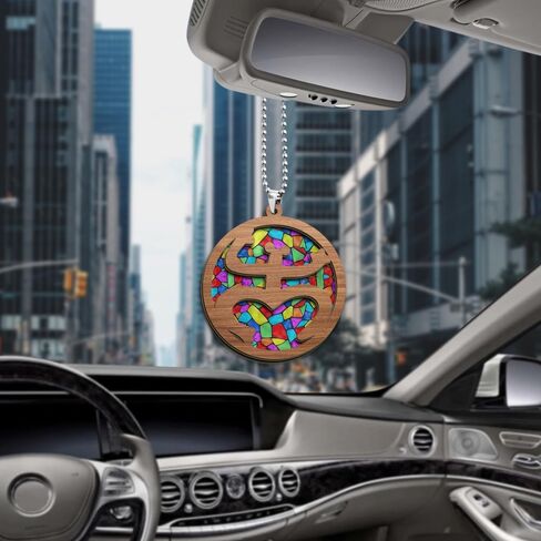 Taino Sol Car Charm Hanging Accessories, Puerto Rico Symbol Suncatcher Christmas Ornaments for Tree, Colorful Boricua Ornament, Unique Birthday Gifts for Family, Boss, Puerto Rican, Housewarming in Kuwait