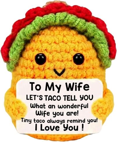 هدايا عيد ميلاد كروشيه تاكو إيجابية للنساء والرجال مصنوعة يدويًا تاكو صغير دعم ملهم عاطفي تاكو هدايا عيد الحب له حشوات تخزين عيد الميلاد اخترني هدية للنساء in Kuwait