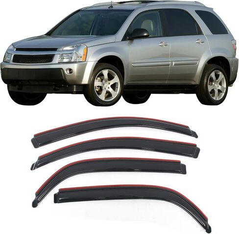 IKON MOTORSPORTS in Channel Window Visors Compatible with 2005-2009 Chevy Equinox & 2006-2009 Pontiac Torrent, Slim Style Acrylic Smoke Rain Guards, Side Window Wind Deflectors 4PCS in Saudi Arabia