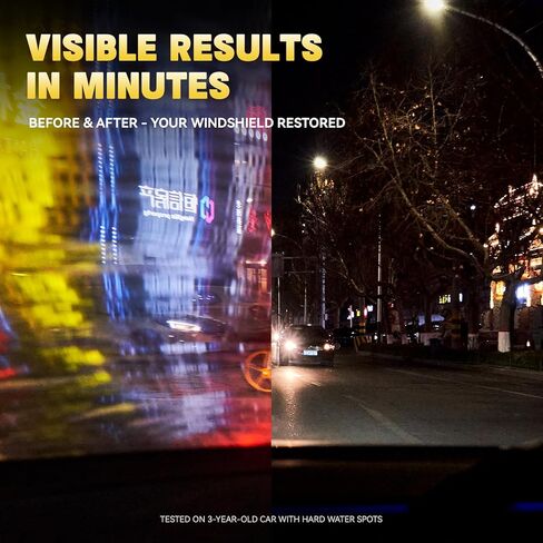 مزيل بقع الماء، ملمع كاشط للزجاج الأمامي للسيارة، الزجاج، الطلاء - يزيل بقع الماء الصعبة، الشحوم، الرواسب المعدنية - آمن على أسطح السيارات، عبوة مزدوجة 100 جرام (2 × 3.5 أونصة) in Kuwait