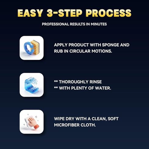 مزيل بقع الماء، ملمع كاشط للزجاج الأمامي للسيارة، الزجاج، الطلاء - يزيل بقع الماء الصعبة، الشحوم، الرواسب المعدنية - آمن على أسطح السيارات، عبوة مزدوجة 100 جرام (2 × 3.5 أونصة) in Kuwait