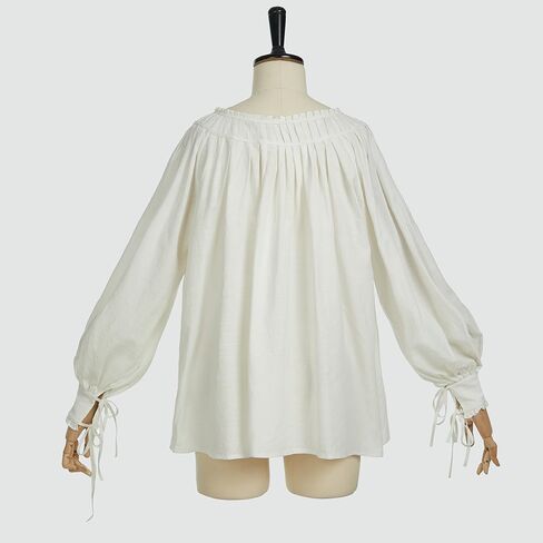 قميص نسائي من العصور الوسطى من miccostumes بأكمام طويلة وتصميم رقبة مربعة من طراز عصر النهضة in Kuwait
