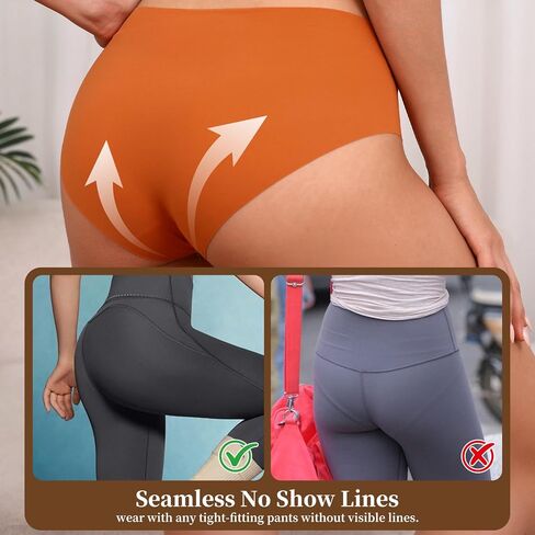 Seamless Mid Waist Underwear No Show Panties Breathable Stretch Hipster Briefs Full Coverage Multipack 6-Pack in Saudi Arabia