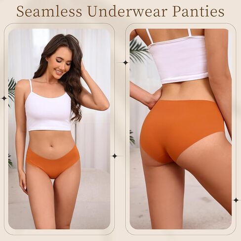 Seamless Mid Waist Underwear No Show Panties Breathable Stretch Hipster Briefs Full Coverage Multipack 6-Pack in Saudi Arabia
