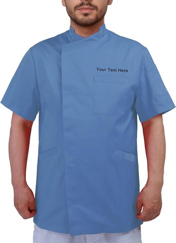 Personalized Embroidered Men's Short-Sleeve Chef Coat Jacket - Add Custom Text in Saudi Arabia