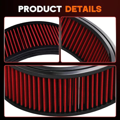14"x4" Air Cleaner Air Filter Element,Washable Round High Flow Filter Compatible with Chevrolet Buick Ford GMC Oldsmobile Pontiac in Saudi Arabia