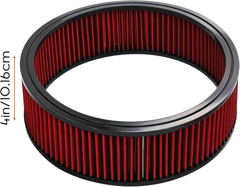 14"x4" Air Cleaner Air Filter Element,Washable Round High Flow Filter Compatible with Chevrolet Buick Ford GMC Oldsmobile Pontiac in Saudi Arabia