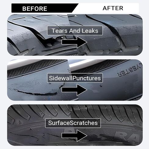 Black Tyre Sealant Glue, Car Tyre Glue, Puncture Repair Glue, Tyre Repair Kit, Bike Tyre Repair Glue, Suitable for Cars, Vans, Motorcycles and Bicycles in Saudi Arabia
