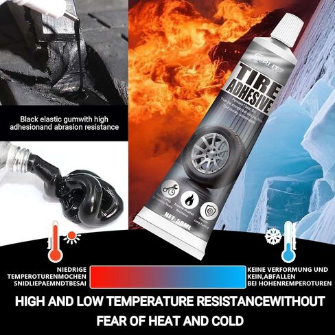 Black Tyre Sealant Glue, Car Tyre Glue, Puncture Repair Glue, Tyre Repair Kit, Bike Tyre Repair Glue, Suitable for Cars, Vans, Motorcycles and Bicycles in Saudi Arabia