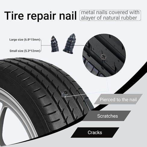 Black Tyre Sealant Glue, Car Tyre Glue, Puncture Repair Glue, Tyre Repair Kit, Bike Tyre Repair Glue, Suitable for Cars, Vans, Motorcycles and Bicycles in Saudi Arabia