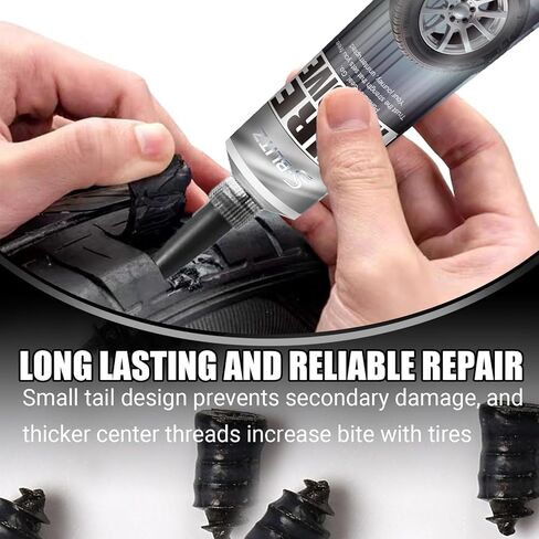 Black Tyre Sealant Glue, Car Tyre Glue, Puncture Repair Glue, Tyre Repair Kit, Bike Tyre Repair Glue, Suitable for Cars, Vans, Motorcycles and Bicycles in Saudi Arabia