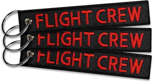 AIXEPA Flight Crew Black/Red Fabric Keychain 5.5" x 1" (3-Pack) in Saudi Arabia