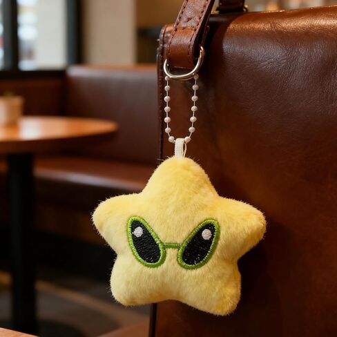 2PCS Cute Plush Alien Keychain Soft Plush Alien Star Backpack Pendant Car Keyring Decoration Accessories in Saudi Arabia
