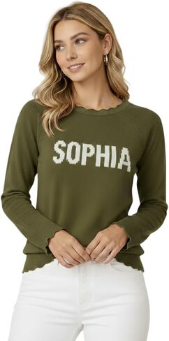 Custom Knit Sweater for Women, Personalized Name Knit Sweater with Embroidered Design, Ideal Gift for Moms, Teachers, Birthdays, Mother's Day & Special Occasions in Kuwait