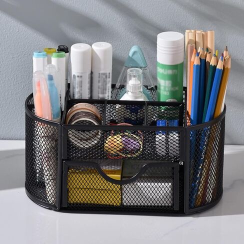 Mesh Desk Organizer, Basics Pen Holder and Desk Organizer with Compartments, Desk Accessories & Workspace Organizers for Office School Home Supplies Teacher Students in Saudi Arabia