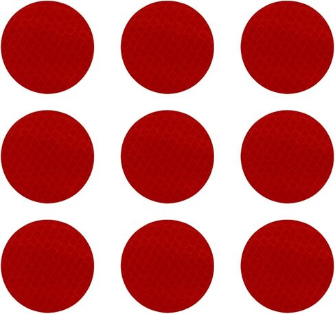 20 Pcs Motorcycle Reflective Warning Stickers Reflective Trim Side Marker Strips Waterproof PET for Helmet, 2 Inch Round Red in Saudi Arabia