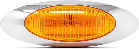 Pro LED 45583PTP 6-5/8" with 4 Amber LEDs Side Marker Light Kit with Chrome Bezel - Replaces Grote 45583-12 Volt DC in Kuwait