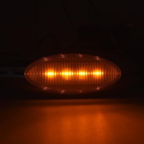 Pro LED 45583PTP 6-5/8" with 4 Amber LEDs Side Marker Light Kit with Chrome Bezel - Replaces Grote 45583-12 Volt DC in Kuwait