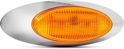 Pro LED 45583PTP 6-5/8" with 4 Amber LEDs Side Marker Light Kit with Chrome Bezel - Replaces Grote 45583-12 Volt DC in Kuwait