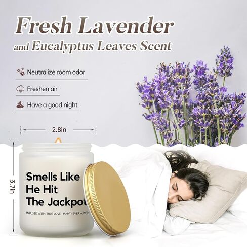 هدايا حفل الزفاف، هدية العروس لحفلات الزفاف، والخطوبة، وحفلات العزوبية، وهدايا خطوبة مضحكة للعروس، هدية يوم الزفاف للنساء صديقاتها المتزوجين حديثًا، شمعة معطرة باللافندر in Kuwait