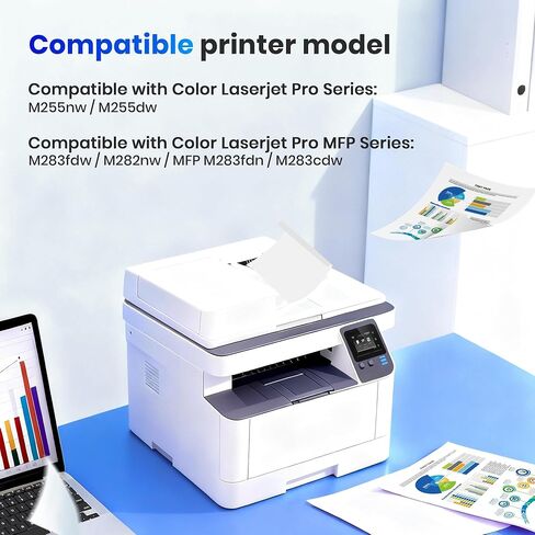 206X Toner Cartridges 4 Pack 206A High Yield | for HP Color LaserJet MFP M283fdw Toner Cartridges Replacement for HP 206A 206X W2110X M283fdw M283cdw Pro M255dw Ink | Black Cyan Yellow Magenta in Kuwait