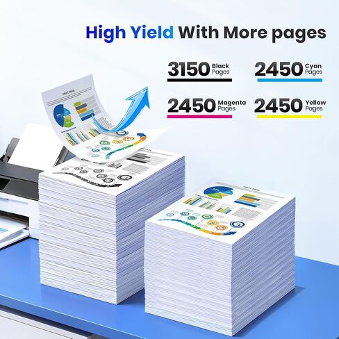 206X Toner Cartridges 4 Pack 206A High Yield | for HP Color LaserJet MFP M283fdw Toner Cartridges Replacement for HP 206A 206X W2110X M283fdw M283cdw Pro M255dw Ink | Black Cyan Yellow Magenta in Kuwait