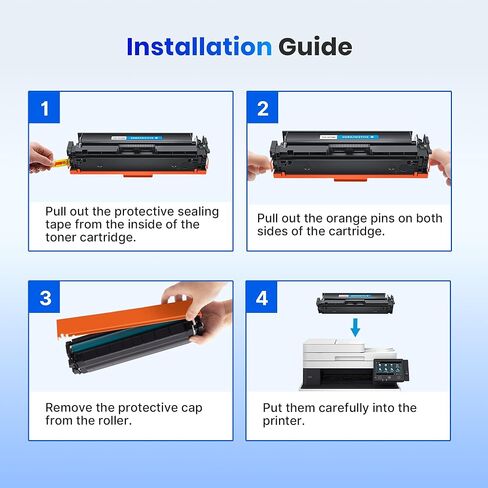 206X Toner Cartridges 4 Pack 206A High Yield | for HP Color LaserJet MFP M283fdw Toner Cartridges Replacement for HP 206A 206X W2110X M283fdw M283cdw Pro M255dw Ink | Black Cyan Yellow Magenta in Kuwait