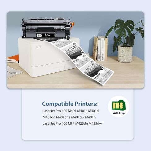 خراطيش حبر أسود 80A 2 عبوة متوافقة مع خراطيش حبر HP 80A CF280A 80X CF280X المتوافقة مع طابعة HP Laser Jet Pro 400 M401 M401a M401d M401dn M401dne M401dw M401n MFP M425dn M425dw in Kuwait