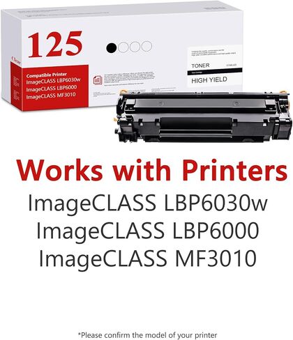 125 CRG125 Toner Cartridge Replacement for Canon 125 CRG-125 3484B001 Toner Cartridge ImageCLASS LBP6030w LBP6000 MF3010 LBP3100 Printers(1-Pack,Black) in Saudi Arabia
